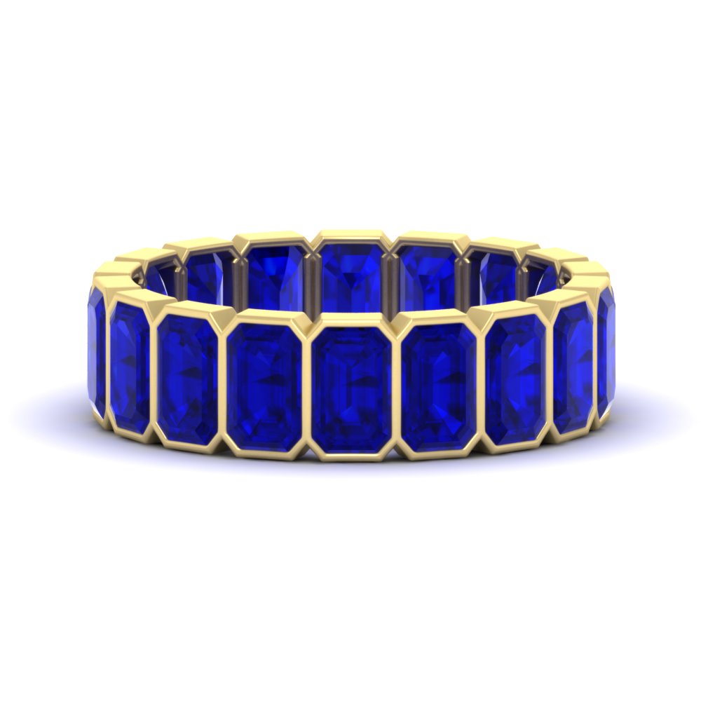 Emerald Cut Bezel 6 Carat Diamond Wedding Band