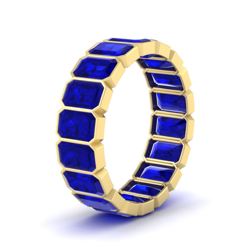 Emerald Cut Bezel 6 Carat Diamond Wedding Band