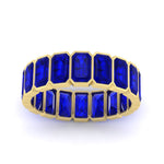 Load image into Gallery viewer, Emerald Cut Bezel 6 Carat Diamond Wedding Band
