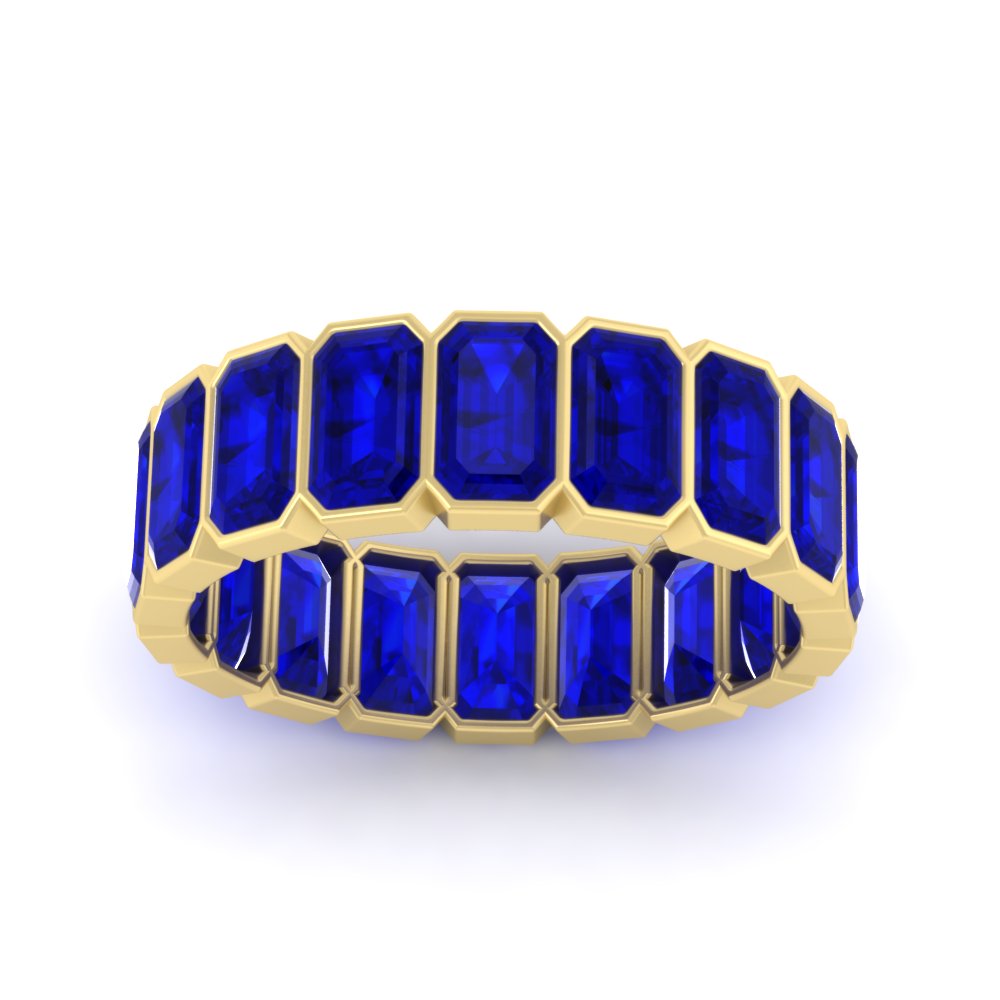 Emerald Cut Bezel 6 Carat Diamond Wedding Band