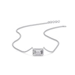 Load image into Gallery viewer, Emerald Diamond Bezel Set Solitaire Pendant
