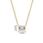 Load image into Gallery viewer, Emerald Diamond Bezel Set Solitaire Pendant
