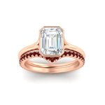 Load image into Gallery viewer, emerald-cut-bezel-solitaire-ring-with-ruby-band-in-rose-gold-FD11229EMGRUDRANGLE5-NL-RG_98febe60-7e7f-45c4-b8a0-c25eb474960c.jpg?v=1758702930
