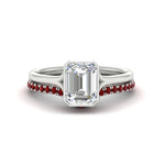 Load image into Gallery viewer, emerald-cut-bezel-solitaire-ring-with-ruby-band-in-white-gold-FD11229EMGRUDR-NL-WG_a20e2542-aa47-4b8e-871a-3c88cf2454bb.jpg?v=1758702930
