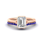 Load image into Gallery viewer, emerald-cut-bezel-solitaire-ring-with-sapphire-band-in-rose-gold-FD11229EMGSABL-NL-RG_b5e2c50f-499e-4910-85b1-c0520369c307.jpg?v=1758702930
