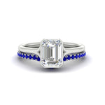 Load image into Gallery viewer, emerald-cut-bezel-solitaire-ring-with-sapphire-band-in-white-gold-FD11229EMGSABL-NL-WG_ed2e0164-8ae9-439f-a4f1-58ec4f8f0765.jpg?v=1758702930
