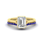 Load image into Gallery viewer, emerald-cut-bezel-solitaire-ring-with-sapphire-band-in-yellow-gold-FD11229EMGSABL-NL-YG_d1e3d0cc-9e5b-4210-9b20-9b2ea86c2f2c.jpg?v=1758702930
