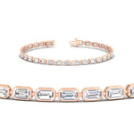 Load image into Gallery viewer, emerald-cut-bezel-tennis-diamond-bracelet-4-65-carat
