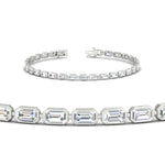 Load image into Gallery viewer, Emerald Cut Bezel Tennis Diamond Bracelet 4.65 Carat

