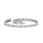 Load image into Gallery viewer, Emerald Cut Bezel Tennis Diamond Bracelet 4.65 Carat
