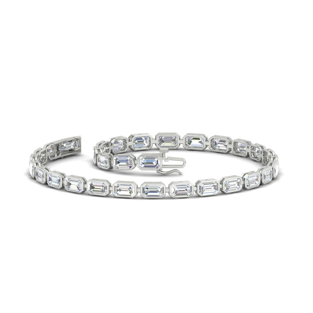 Emerald Cut Bezel Tennis Diamond Bracelet 4.65 Carat