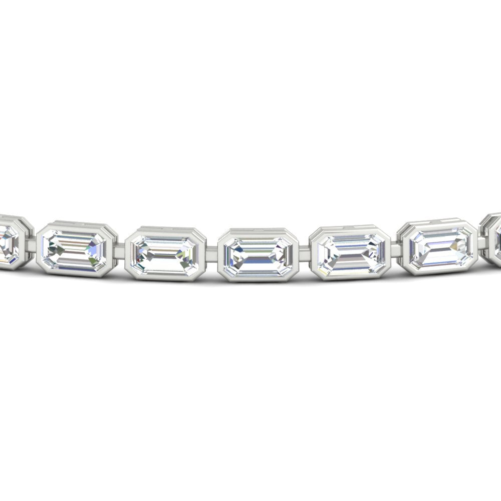 Emerald Cut Bezel Tennis Diamond Bracelet 4.65 Carat