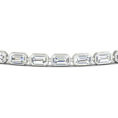 Emerald Cut Bezel Tennis Diamond Bracelet 4.65 Carat