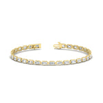 Load image into Gallery viewer, Emerald Cut Bezel Tennis Diamond Bracelet 4.65 Carat
