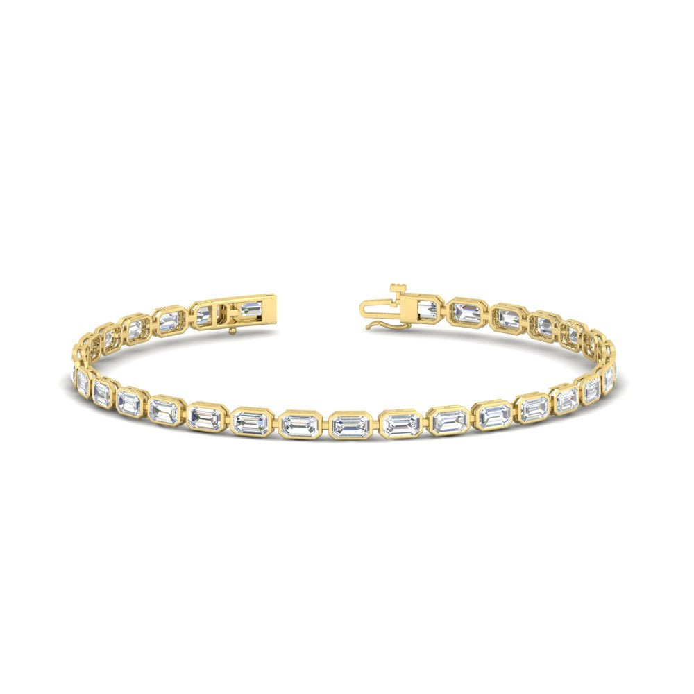 Emerald Cut Bezel Tennis Diamond Bracelet 4.65 Carat