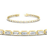 Load image into Gallery viewer, Emerald Cut Bezel Tennis Diamond Bracelet 4.65 Carat
