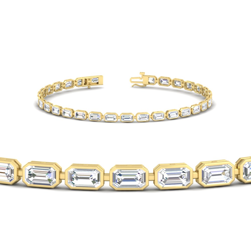 Emerald Cut Bezel Tennis Diamond Bracelet 4.65 Carat