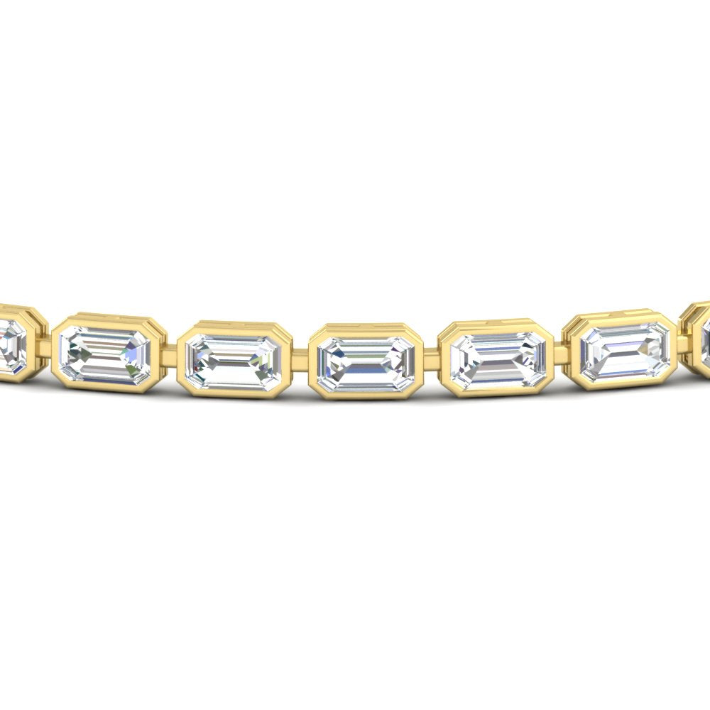 Emerald Cut Bezel Tennis Diamond Bracelet 4.65 Carat