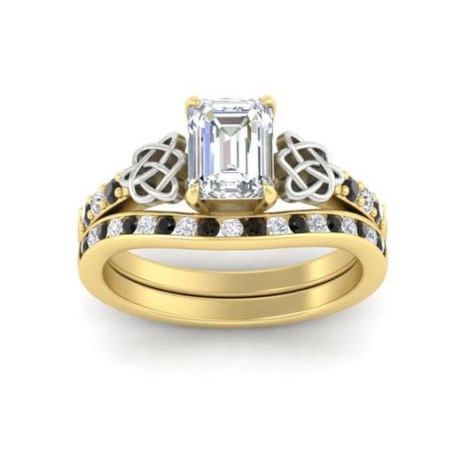 emerald-cut-black-diamond-channel-band-celtic-bridal-set-in-yellow-gold-fdens2255emgblackangle5-nl-yg-ws2