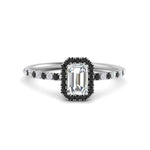 Load image into Gallery viewer, emerald-cut-black-diamond-halo-petite-engagement-ring-in-white-gold-FD8523EMRGBLACKANGLE3-NL-WG
