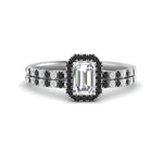 Load image into Gallery viewer, emerald-cut-black-diamond-halo-wedding-ring-set-in-white-gold-FD8523EMGBLACK-NL-WG
