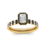 Load image into Gallery viewer, emerald-cut-black-diamond-halo-wedding-ring-set-in-yellow-gold-FD8523EMGBLACK-NL-YG
