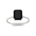 Load image into Gallery viewer, emerald-cut-black-onyx-under-halo-wedding-ring-with-diamond-in-white-gold-FD9788EMRGBLACK-NL-WG.jpg
