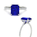 Load image into Gallery viewer, emerald-cut-blue-sapphire-under-halo-wedding-ring-with-diamond-in-white-gold-FD9788EMRGSABL-NL-WG.jpg
