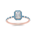 Load image into Gallery viewer, emerald-cut-blue-topaz-halo-petite-engagement-ring-in-rose-gold-FD8523EMRGICBLTOANGLE3-NL-RG
