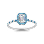 Load image into Gallery viewer, emerald-cut-blue-topaz-halo-petite-engagement-ring-in-white-gold-FD8523EMRGICBLTOANGLE3-NL-WG
