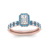Load image into Gallery viewer, emerald-cut-blue-topaz-halo-wedding-ring-set-in-rose-gold-FD8523EMGICBLTO-NL-RG