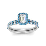 Load image into Gallery viewer, emerald-cut-blue-topaz-halo-wedding-ring-set-in-white-gold-FD8523EMGICBLTO-NL-WG
