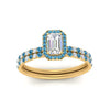 Load image into Gallery viewer, emerald-cut-blue-topaz-halo-wedding-ring-set-in-yellow-gold-FD8523EMGICBLTO-NL-YG