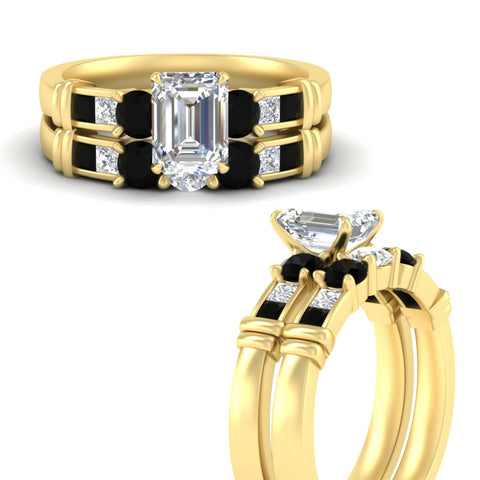 emerald-cut-bridal-ring-set-with-black-diamond-princess-channel-accents-in-yellow-gold-fdens286emgblackangle3-nl-yg.jpg