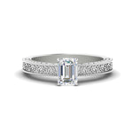 Load image into Gallery viewer, emerald-cut-celtic-engraved-solitaire-ring-in-white-gold-fdenr8544emrsleep-nl-wg
