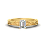 Load image into Gallery viewer, emerald-cut-celtic-engraved-solitaire-ring-in-yellow-gold-fdenr8544emrsleep-nl-yg
