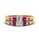 Load image into Gallery viewer, emerald-cut-channel-three-stone-diamond-engagement-ring-with-pink-sapphire-in-yellow-gold-FDENS205EMGSADRPI-NL-YG.jpg
