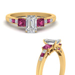 Load image into Gallery viewer, emerald-cut-channel-three-stone-diamond-engagement-ring-with-pink-sapphire-in-yellow-gold-FDENS205EMRGSADRPI-NL-YG.jpg
