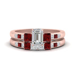 Load image into Gallery viewer, emerald-cut-channel-three-stone-diamond-engagement-ring-with-ruby-in-rose-gold-FDENS205EMGRUDR-NL-RG.jpg
