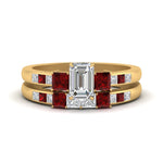 Load image into Gallery viewer, emerald-cut-channel-three-stone-diamond-engagement-ring-with-ruby-in-yellow-gold-FDENS205EMGRUDR-NL-YG.jpg

