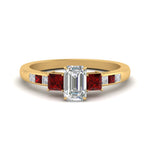 Load image into Gallery viewer, emerald-cut-channel-three-stone-diamond-engagement-ring-with-ruby-in-yellow-gold-FDENS205EMRGRUDR-NL-YG.jpg
