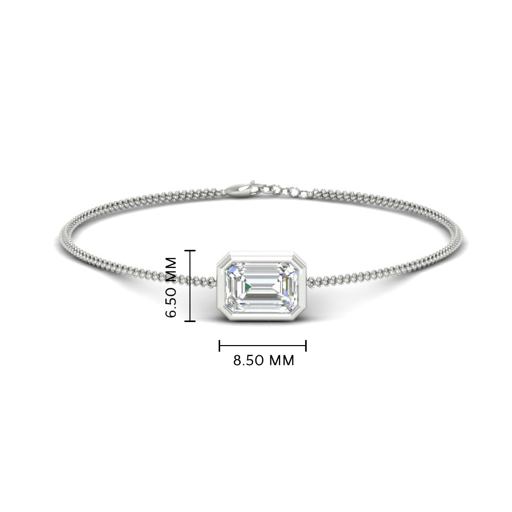 1 Carat Bezel Set Emerald Chain Bracelet