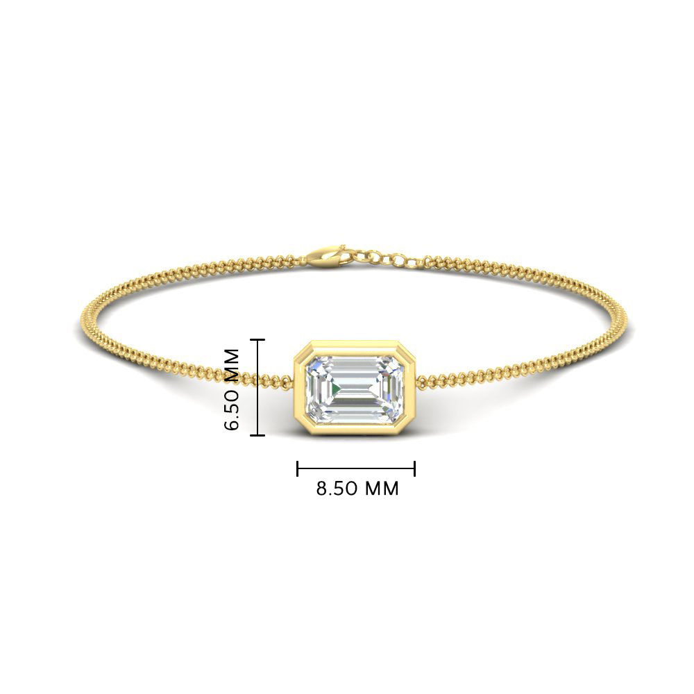 1 Carat Bezel Set Emerald Chain Bracelet