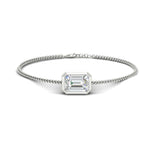 Load image into Gallery viewer, 3 Carat Bezel Set Lab Emerald Chain Bracelet