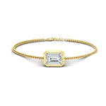 Load image into Gallery viewer, 3 Carat Bezel Set Lab Emerald Chain Bracelet