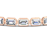 Load image into Gallery viewer, Emerald Cut Diamond Bezel Tennis Bracelet 10.50 Carat
