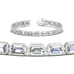 Load image into Gallery viewer, Emerald Cut Diamond Bezel Tennis Bracelet 10.50 Carat
