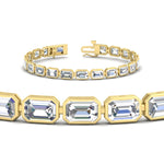 Load image into Gallery viewer, Emerald Cut Diamond Bezel Tennis Bracelet 10.50 Carat
