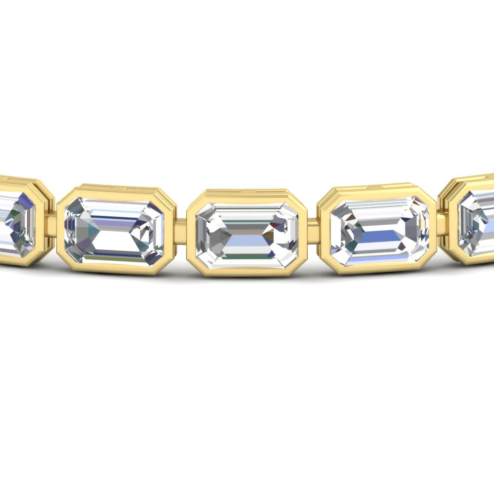 Emerald Cut Diamond Bezel Tennis Bracelet 10.50 Carat