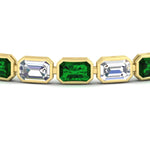 Load image into Gallery viewer, Emerald Cut Diamond Bezel Tennis Bracelet 10.50 Carat
